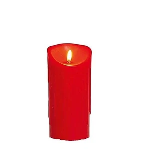 18x9cm FLICKABRIGHT Dancing Batt Operated Melted Edge Red LED Candle +Timer - Picture 1 of 1