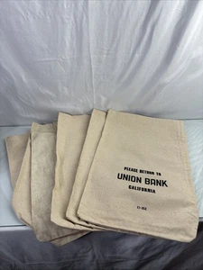 Konvolut 5 Vintage Canvas Bank Geldtaschen Pfandtaschen 1982 Union Bank NOS - Bild 1 von 5