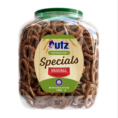 Pretzels de masa madre Utz originales 63 oz bocadillo resellable cero colesterol Foto 1 de 4