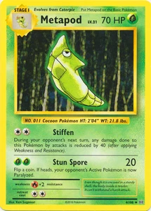 Juego de cartas coleccionables Pokémon Metapod 4/108 XY Evolutions poco común - Imagen 1 de 1