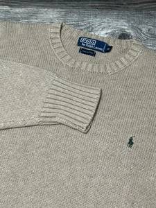 Vintage Polo Ralph Lauren 100% Baumwolle Pullover Strickpullover Braun XL - Bild 1 von 7