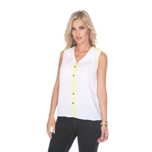 Blusa sin mangas de gasa con botones - Imagen 1 de 3