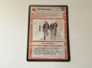 Decipher Inc - Star Wars "REBEL REINFORCEMENTS" 1995 CCG Trading Card - Black - Picture 1 of 2