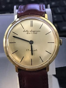 Reloj Jules Jurgensen 34 mm 17 joyas chapado en oro cuerda manual funcionando (lote 2495) - Imagen 1 de 9