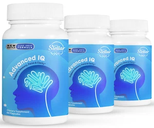 3 Pack AdvancedIQ, brain booster and memory support-60 Capsules x3 - Picture 1 of 3