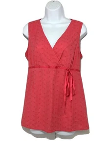Oh Baby Motherhood Tank Top Maternity Womens L V-Neck Cotton Light Red - Picture 1 of 11