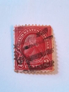 Pair of Very Rare George Washington Red 1923 2 cent Stamp- RICH DEEP RED TONE - Picture 1 of 5