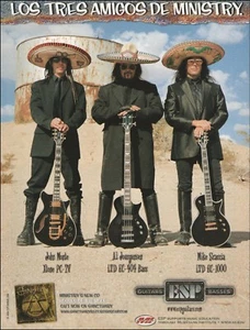 Ministry Al Jourgensen Mike Scaccia ESP X-TONE guitar LTD EC-404 bass 8 x 11 ad - Picture 1 of 3