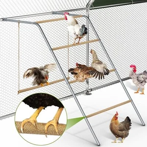Chicken Roosting Bars & Poultry Ladder for Coop | Sturdy Sisal-Wrapped Perch & A - Picture 1 of 3