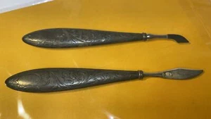 Vintage Maniküre Set individuell handgraviert Sterling Silber Griffe - Bild 1 von 10