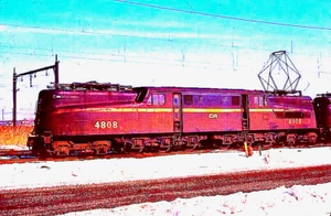 ORIGINAL KODACHROME SLIDE CONRAIL GG-1 #4808 KEARNY, NJ MARCH 1978 - Picture 1 of 1
