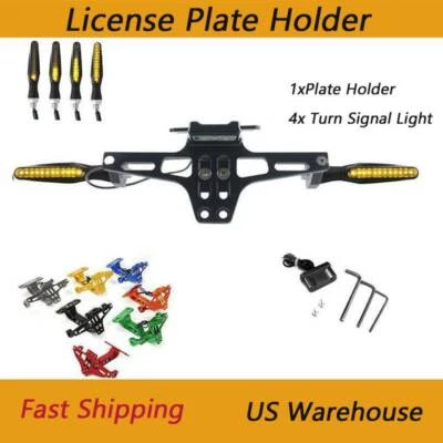 CNC License Plate Holder Led Turn Signal Light For Yamaha YZF-R6 1999-2019 - Image 1 of 4