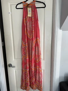 Lula Soul Kantha Sundress Dress Size XS Pink Orange BNWT SLIGHT DAMAGE - Picture 1 of 5