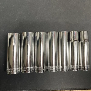 Craftsman Vintage 7 Piece Deep Socket Set 1/2" Drive 1/2"-7/8" SAE 12 Pt USA G - Picture 1 of 5