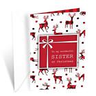 Christmas Card For Sister | Made in America | Eco-Friendly | Thick Card Stock...