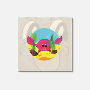 Posavasos cuadrados de madera Happy Crab Marine Animal de 4"" X 4"" - Imagen 1 de 3