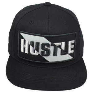 Hustle Gray Black Constructed Adjustable Snapback Flat Bill Adults Men Hat Cap - Picture 1 of 7