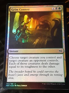 Grim Contest FOIL , Fate Reforged , LP , MTG, FREE SHIPPING - Picture 1 of 3