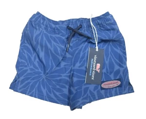 Vineyard Vines Boys Moonshine Blue Printed Chappy Swim Shorts - Picture 1 of 2