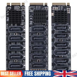 M.2 MKEY PCI-E Adapter Card 5/6 Port Converter M.2 To SATA 3.0 SATA3.0 Adapter - Afbeelding 1 van 21