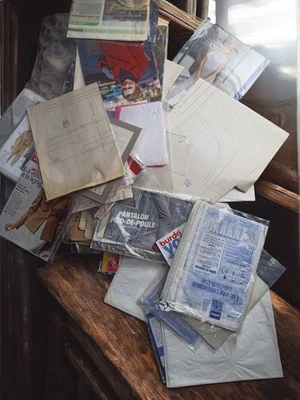 Gros lot de patrons de couture vintage anciens, collection rétro, mercerie d’occ - Photo 1/4