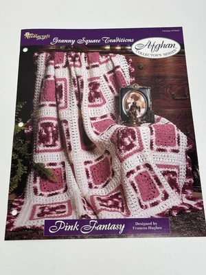 Pink Fantasy Granny Square Crochet Pattern Card Needlecraft Shop - Image 1 of 4