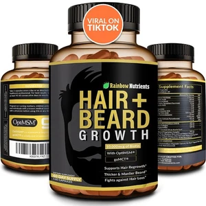 Vitamine per la Crescita Capelli + Barba per Uomo | Biotina 10.000mcg, Collagene, Brevettato O... - Foto 1 di 8
