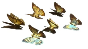 VTG Metal Copper Butterfly Set Of 6 Retro Wall Hanging Décor MCM Wall Art (5D) - Picture 1 of 5