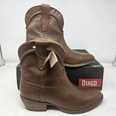 Bota Occidental Mujer Dingo Seguo Cuero Punta Redonda Informal Marrón / DI825 Talla 10 M Foto 1 de 4