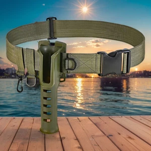 Waist Wading Belts Adjustable Fishing Rod Holder Belt Wader Fishing Waist Belt - Picture 1 of 20