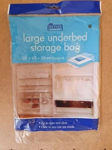 Large Under Bed Clothes laundry bedding Storage Basic Plastic Bag Zipped & Clear - Picture 1 of 4