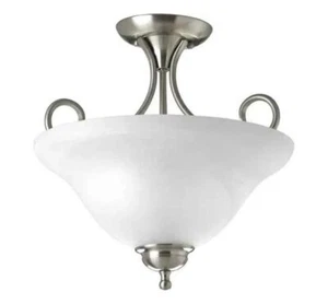 Progress Lighting P3460-09 Semi-Flush Ceiling Light - 2 Light - Bowl Shade - Picture 1 of 2