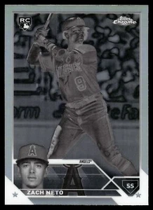 2023 Topps Chrome Update ZACH NETO NEGATIVE REFRACTOR ANGELS RC USC34 - Picture 1 of 2