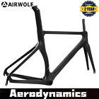 AIRWOLF Carbon Fiber Aerodynamic Road Bike Frame Racing Bicycle Frameset V Brake