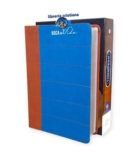 Biblia de estudio thompson RVR.1960 edición especial piel italiana azul /marrón  - Picture 1 of 5