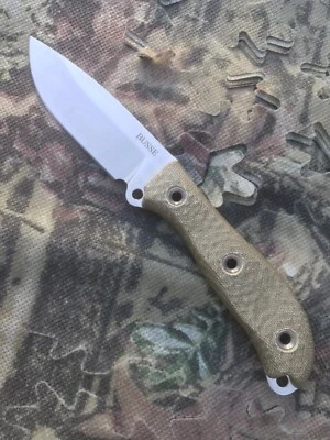 Busse Combat RAD RadioActive Duty Satin Finish W/ Green Micarta & Leather Sheath - Image 1 of 4