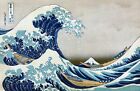 Art Great Wave off Kanagawa von Hokusai. Ölgemälde Giclee Druck Leinwand