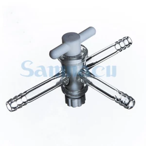 Camiseta 3 maneras 10 mm adaptador de aspiradora de vidrio de borosilicato de púas con tapa de freno de PTFE - Imagen 1 de 1