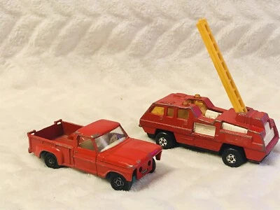 Matchbox No.22 Blaze Buster/Rare No.6 Ford Pick-up Truck Red with Green Base - Image 1 of 4