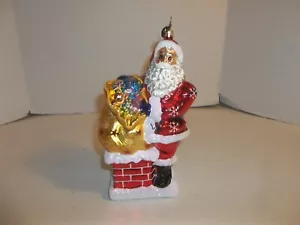 Christopher Radko Christmas Ornament Mr. Big Stuff 7" Santa by Chimney - Picture 1 of 4
