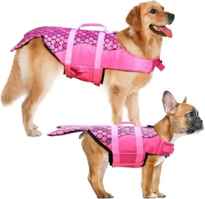 Gilet salvagente cane gilet galleggiante regolabile galleggiante animale domestico - sirena rosa XL RIP £35 - Foto 1 di 23