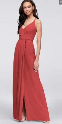 Davids Bridal Bridesmaid Dress - "Guava" - Size 0 - Image 1 of 4