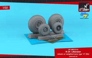 Armory Models AR AW32316 Scale1/32 B24 Liberator wheels w/weighted tyres type"d" - Picture 1 of 12