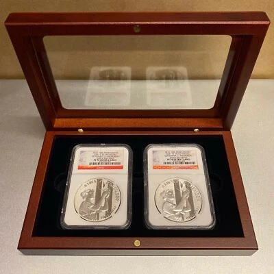 2011 P/W Silver September 11 Memorial 9/11 10th Anniv. Medals in Display Case - Image 1 of 4