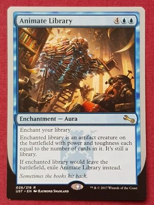 Magic The Gathering UNSTABLE ANIMATE LIBRARY blue card MTG - Image 1 of 2