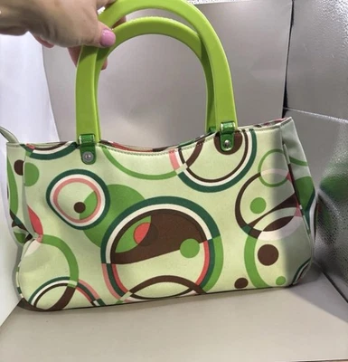 Asas de plástico Kate Spade diseño geométrico verde interior a cuadros Foto 1 de 4