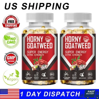 Extracto de hierba de cabra cachonda 120ct con maca, ginseng enana americana palma enana americana, soporte de arginina Foto 1 de 4