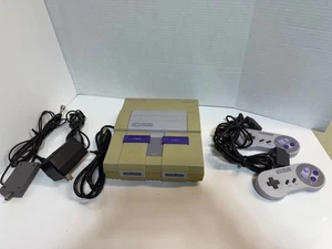 Super Nintendo SNES System Console With 2 Controllers, AC & A/V Cords - Picture 1 of 19