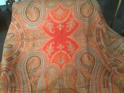 ANTIGUO CHAL O TIRO DE LANA CACHEMIRA CACHEMIRA PAISLEY SIGLO XIX. Foto 1 de 4