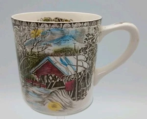 JOHNSON BROTHERS FRIENDLY VILLAGE ENGLAND COVERED BRIDGE 3 1/2" Coffee Mug Cup - Picture 1 of 7
